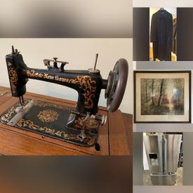 MaxSold Auction: This online auction features an antique sewing machine, glass top desk, antique oil painting, double door fridge, snow blower, industrial floor cleaner, table saw and much more!