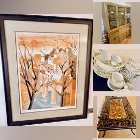 MaxSold Auction: This online auction features MCM chairs, mid-century breakfront, mid-century couch, books, home decor, glassware, signed wall art, Meito china and much more!