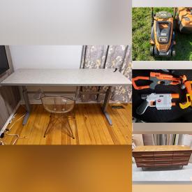 MaxSold Auction: This online auction features office furniture, office supplies, backyard back, garbage bags, wood lot, kick plates wooden drawer, tape strips, decor, comics, VHS, metal handles for door, chairs, hockey nets, tools, Shaft trimmer, chainsaw, clipboards, electronic and much more!