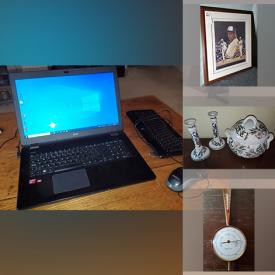 MaxSold Auction: This online auction wooden filing cabinet, side table, kitchenware, vintage toaster, ceiling fixtures, windchimes, laptop, tablet, children's sport equipment, Original Art By Lantern, tools and much more!