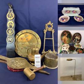 MaxSold Auction: This online auction features vintage brass decor, costume jewelry, MCM light fixtures, rattan ottoman, MCM signed art, Oriental screens, art glass, craft lots, dish sets, vintage mixer, dressform, lamps and much more!