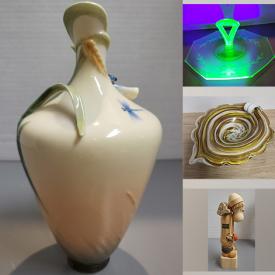 MaxSold Auction: This online auction features art glass, studio pottery, vintage kitsy planters, collector plates, Dutch collectibles, swan planters, vaseline glass, decanters, carnival glass and much more!