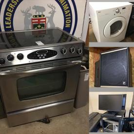 MaxSold Auction: This online auction features Yamaha mixer, 43” Samsung TV, audio speakers, furniture such as gravity chair, wood desk, office chairs, folding tables and cabinets, computer peripherals, cleaning supplies, dispensers, small home and kitchen appliances, lighting, power tools, Kenmore refrigerators, Danby bar fridges, plumbing supplies, sports equipment, yard tools, Capri stove, LG dishwasher, and much more!