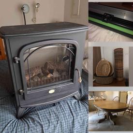 MaxSold Auction: This online auction features furniture such as a chair, coffee table, side table, patio chairs, side table, dining set and more, rugs, kitchenware, small kitchen appliances, lamps, chafing trays, plants, wall art, baskets, TV, electronics, folding bicycle, planters and much more!