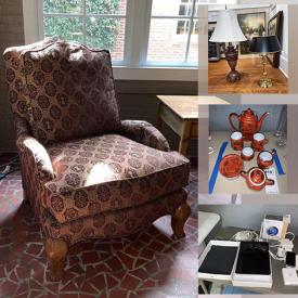 MaxSold Auction: This online auction features Chair, Table, Art, Art Clock, Vase, Plate, Lamps, Chandelier, Vases, Figurines, Candle Holders, Cue Case, Golf Clubs, Patio Heater, Shovels, Rake, Dishes, Pillows, Pet Gates, Metal Shelves, Scuba And Snorkel Gear and much more!