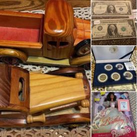 MaxSold Auction: This auction features items like old coins. games, toys, dolls, purse, shoes, rolls of wheat pennies, office supplies, coca cola collection, books, comics, figurines, electronics, personal care items and much more!