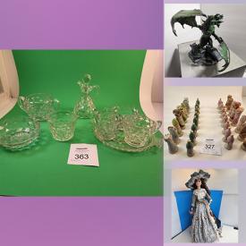 MaxSold Auction: This online auction features a vintage salad serving set, vintage Corningware, dolls, games, Ella the elephant plush case, framed prints, Star Wars items, Elder Scrolls Online dragon statue, books, Legos, Fostoria glass, vintage chess sets and much more!