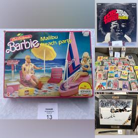 MaxSold Auction: This online auction features collectible Barbies, magazines, Barbie Malibu, LPs, books, Hockey cards, Beanie babies, tea figurines, beer mugs, matchbox, vintage football doll, 1976 Montreal Olympics Blazer, baseball card poster, toys and much more!