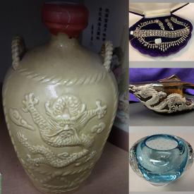 MaxSold Auction: This online auction features Asian bottles, studio pottery, brass figures, Asian tea set, Royal Doulton figurines, vintage ceramic heads, art glass, jewelry, stamps, teacup/saucer sets, and much more.