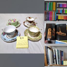 MaxSold Auction: This online auction features books on topics such as Indigenous topics, fiction, art, novels, plays, poetry, dissertations, photography, children's, and handbags, teacup/saucer sets, studio pottery, art supplies, coins, and much more.