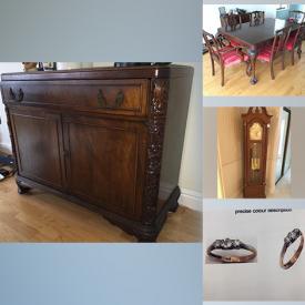 MaxSold Auction: This online auction features a Craftline grandfather clock, Samsung TV, media, books, collectibles, Crampon & Co. clarinet, small kitchen appliances, kitchenware, lamps, furniture such as a retro-style desk, chairs, loveseat, sofa bed and much more!