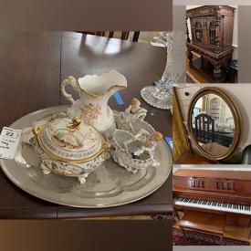 MaxSold Auction: This online auction features a vintage secretary, bookcase, dining table, sideboard, dinnerware, sterling silver, costume jewelry, lamps, vintage painting, office supplies, fireplace tools, exercise bike and much more!