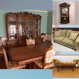 MaxSold Auction: This online auction features furniture such as a La-Z-Boy chair, dining room set, sofa, bedroom set and more, lamps, 3-speed fan, Singer sewing machine, wall art, encyclopedia set, kitchenware, decorative plates, crystalware, decor, yard tools and much more!