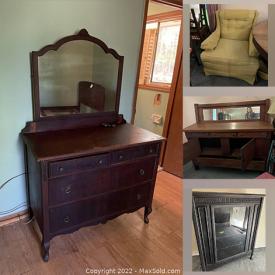 MaxSold Auction: This online auction features vintage secretary, mission style buffet, art deco bedframes, vintage brass ink well, and much more!!