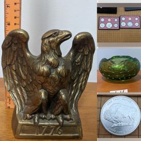 MaxSold Auction: This online auction features coin proof sets, silver coin, gold bars, vintage items such as bookends, bottles, children's books, toys, ephemera, and Alfred Gockel lithograph, original Folk Art painting, art glass, hand tools and much more!