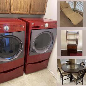 MaxSold Auction: This online auction features chaise lounge, futon, leather furniture, small kitchen appliances, washer, dryer, TV, workout weights, floor & table lamps, dollhouse, toys, pressure washer, kid&#39;s electric car, upright freezer, BBQ grill, and much, much, more!!