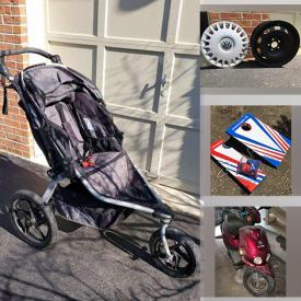 MaxSold Auction: This online auction features area rugs and runner, wine cooler, toddler toys, scooter, cruiser bike, cornhole set, new art supplies, power, hand & garden tools, concrete benches, printer, jogging stroller and much more!