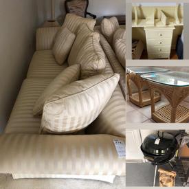 MaxSold Auction: This online auction features various items such as sofa, lamps, chair, cabinet, tables, framed pictures, clock, vases, mirrors, kitchen appliances, vacuum, books, candles, printer, office supplies, electronics, basket, bed frames, decors, hats, grill and much more.