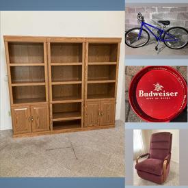 MaxSold Auction: This online auction features patio furniture, rocker/recliners, Madame Alexander, and other collectible dolls, vintage barware, Beer signs and trays, quality appliances, studio pottery, bicycle, tools, wet/dry vacs, art, and more.