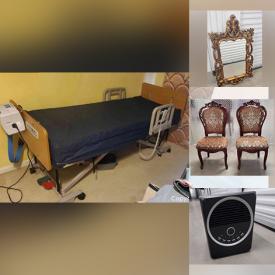 MaxSold Auction: This online auction features hospital bed, table lamps, gardening tools, beach umbrella, painting accessories, mirror, power tool and much more!