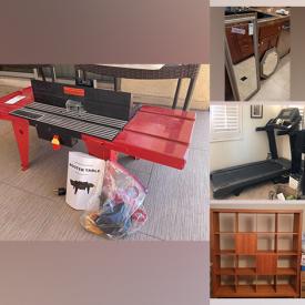 MaxSold Auction: This online auction features a Copenhagen Italian Cherry dining table, outdoor loveseat, patio table, golf club, treadmill, sewing machine, circular saw, automotive supplies, gardening supplies and much more!