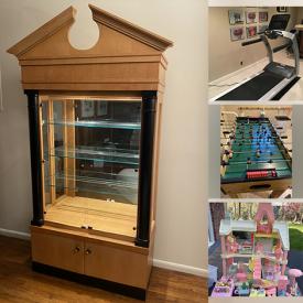 MaxSold Auction: This online auction features foosball table, display unit, dining chairs, treadmill, glass wall unit, bbq, power washer, Black & decker tool, dollhouse, Barbie, toys, Christmas carousel, dishes and much more!