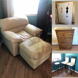 MaxSold Auction: This online auction features chairs, Ottoman, Bed, Bedding, Barstools, candles, Votives, Shoe Racks, Cabinet, TV Mount, Dresser, Fireplace Equipment, Patio Table, Patio Chairs, Potted Plants, Yard Décor, Cushions, Lawn Edger&#39;s, Gazell, Charcoal BBQ, Garden Chest, Jewelry and much more!