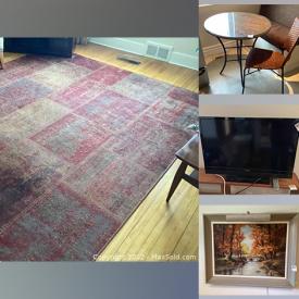 MaxSold Auction: This online auction features rattan furniture, small kitchen appliances, area rugs, TV, retro sofas, dollhouse, MCM armchairs, cedar chest, hand tools, and much more!!