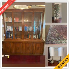 MaxSold Auction: This online auction features furniture such as nightstands, bed frames, coffee table, chairs, bookshelf, sofa, nesting tables and more, decor, small kitchen appliances, books, Shark vacuum, cleaning supplies, weights, Nautilus treadmill and much more!