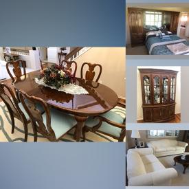 MaxSold Auction: This online auction features Traditional Dining Room Set, Custom Sofa, Wrought Iron Bar Stools, Thomasville Design Bedroom Set, Corner Desk, and much more!!