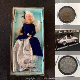 MaxSold Auction: This online auction features coins, banknotes, toys, figurines, teacup/saucer sets, die-cast vehicles, milk glass, YA books, silver jewelry, studio pottery, Legos, art glass, novelty teapots, wet suits and much more!