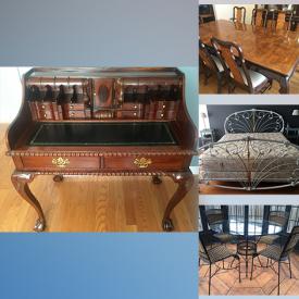 MaxSold Auction: This online auction features oak office furniture, art glass, leather recliner sofa, small kitchen appliances, stereo components, sleigh bed, secretary desk, Swarovski figurines, pinwheel crystal, patio furniture and much more!