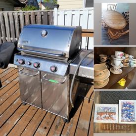 MaxSold Auction: This online auction features linens, books, figures, Conair steamer, small kitchen appliances, kitchenware, glass trays, Omega sewing machine, crafting supplies, toys, Christmas decor, clothing, BBQ grill, furniture such as a shelving unit, cedar chest, bookshelves and much more!