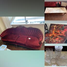 MaxSold Auction: This online auction features signed and unsigned original artwork, metal sculptures, bedroom furniture, velvet sofa & chair, TV, antique dresser, portable AC unit, wall tapestry, fishing gear, and much more!!