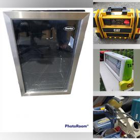 MaxSold Auction: This online auction features glassware, patio tables, marketing car topper, battery booster, double bed frame, miter saw, mini-fridge, pot lights, silicone, LED curing light, records, dispenser and much more!