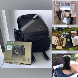 MaxSold Auction: This online auction features boots, shoes, camping items, storage containers, tools, dollies, work tables, electronics, office appliances, cameras, laptops, freezers, home decors, kitchen appliances, golf clubs, mats, clothing, bags and much more!