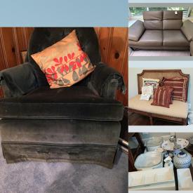 MaxSold Auction: This online auction features rocking chair, coffee table, storage chest, walker, ping-pong table, sofa, cabinet, storage unit, lamp, round table, chairs, love seat, media unit, dresser, armoire, bed frame, pet supplies, serving ware, glassware, figurines, home decors, flatware, rugs, paintings, saris and much more!