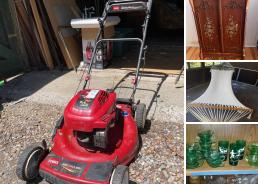 MaxSold Auction: This online auction features a dresser, sideboard, vanity, WilloWare, hurricane lamp, power saw, electric pressure washer, yard tools and more!!!