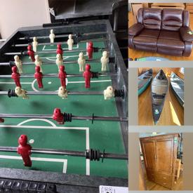 MaxSold Auction: This online auction features cabinets, credenza, bookcase, bunk beds, benches, table lamp, mirror, bowling pins, rugby balls & bag, gold club, volleyball net & poles, Hockey net, ladder ball racks, hurdles, windows, washing machines, art supplies, beverage fridge, freezer, canoe and much more!!!