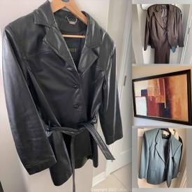 MaxSold Auction: This online auction features leather clothing, faux plant, suede pants, electric lawnmower, yard tools, sewing machine, LPs, hand tools, framed wall art, and much more!!