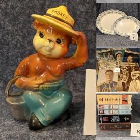 MaxSold Auction: This online auction features antique kitchenwares, Heirloom Porcelain figurines, oil lamps, books, crystal decanter, art glass, DVDs, studio pottery, depression glass, souvenir spoons, crocks, vintage quilts, printers, puzzles and much more!