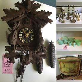 MaxSold Auction: This online auction features Belleek, Royal Doulton, Lenox, cuckoo clock, 14k and sterling jewelry, furniture such as display cabinet, Asian corner cabinet, Harvard chair and antique wooden table, home decor, tableware, glassware and much more!