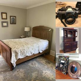 MaxSold Auction: This online auction features hutch, bed frame, elliptical machine, cookbooks, home decors, wall decors, lamps, bookshelf, china set, foot massage machine, stemware, flatware, vases, console table, vintage camera and much more!