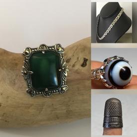 MaxSold Auction: This online auction features antique silver jewelry, antique match case, antique pocket watch case, gold jewelry, souvenir spoons, coin, gemstone jewelry, antique opera glasses, loose gemstones and much more!