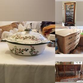 MaxSold Auction: This online auction features a mahogany cabinet, country dresser, Oval Coffee table, Antique Mahogany Sheraton sideboard, Christmas stoneware, serving bowl and much more!