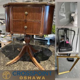MaxSold Auction: This online auction features Sewing Cabinet, Fitness Machine, Two Lamps, Chandelier, Ceiling lamp, Gold Framed Mirror, AC unit, Table Fan, Table Lamp, Chairs, Toss Cushions, Packing Materials, Baskets, Boxes, Indoor-Outdoor, Kitchen Miscellaneous, Glass Vase, Mugs, Wall Art, Space Heater and much more!