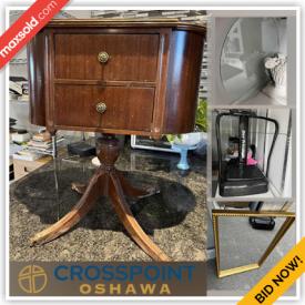 MaxSold Auction: This online auction features Sewing Cabinet, Fitness Machine, Two Lamps, Chandelier, Ceiling lamp, Gold Framed Mirror, AC unit, Table Fan, Table Lamp, Chairs, Toss Cushions, Packing Materials, Baskets, Boxes, Indoor-Outdoor, Kitchen Miscellaneous, Glass Vase, Mugs, Wall Art, Space Heater and much more!