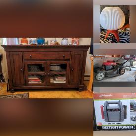 MaxSold Auction: This online auction features a curio cabinet, MCM table and chairs, coffee table, dresser, stemware, humidifier, laps, wall art, costume jewelry, cleaning supplies, grill, power tools and much more!