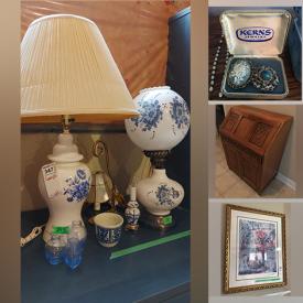 MaxSold Auction: This online auction features a secretary desk, armoire, dresser, costume jewelry, table & mirror, vases, Royal Doulton China, flatware, canisters, sewing machine, rugs, cleaning supplies, garden items and much more!
