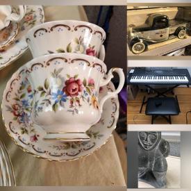 MaxSold Auction: This online auction features Casio keyboard, LPs, vintage jugs, Inuit soapstone sculptures, collector plates, Avon bottle collection, depression glass, NIB collectible die-cast cars & motorcycles, china dish sets and much more!